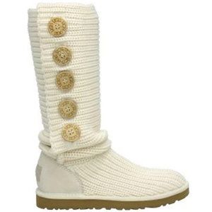 UGG knitted cream boots